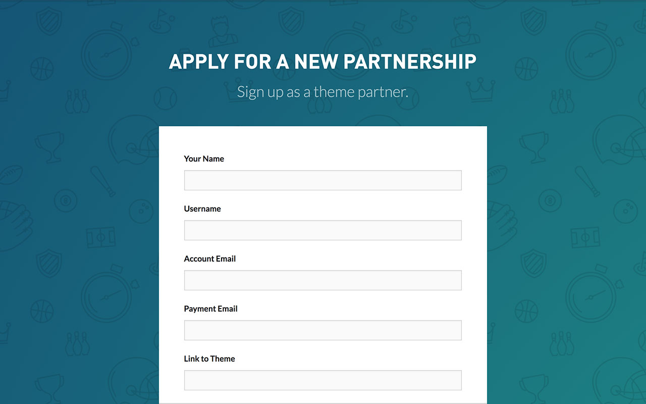 Apply to become a theme partner.
