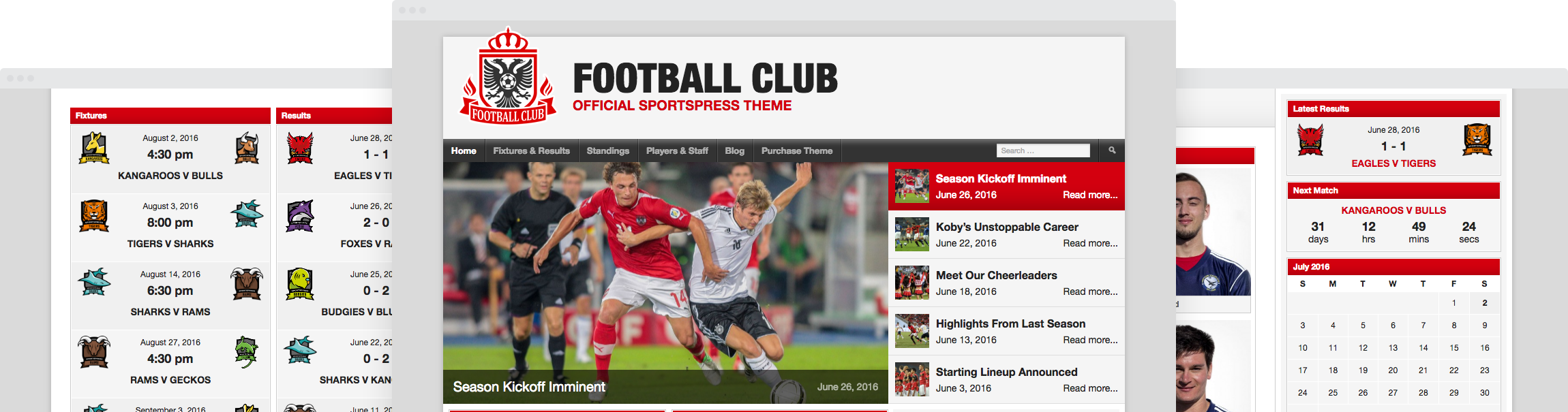 Football Club SportsPress Theme