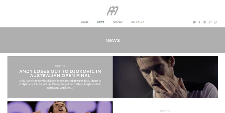Andy Murray famous teams athletes using WordPress