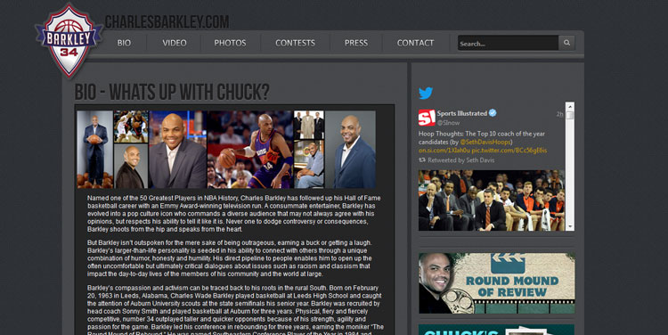 Charles Barkley famous teams athletes using WordPress