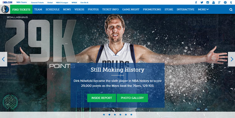 Dallas Mavericks famous teams athletes using WordPress