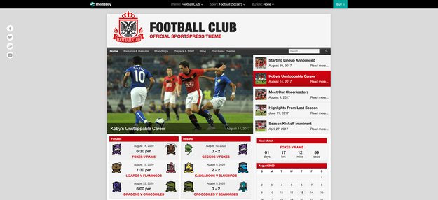 Football Club SportsPress Theme