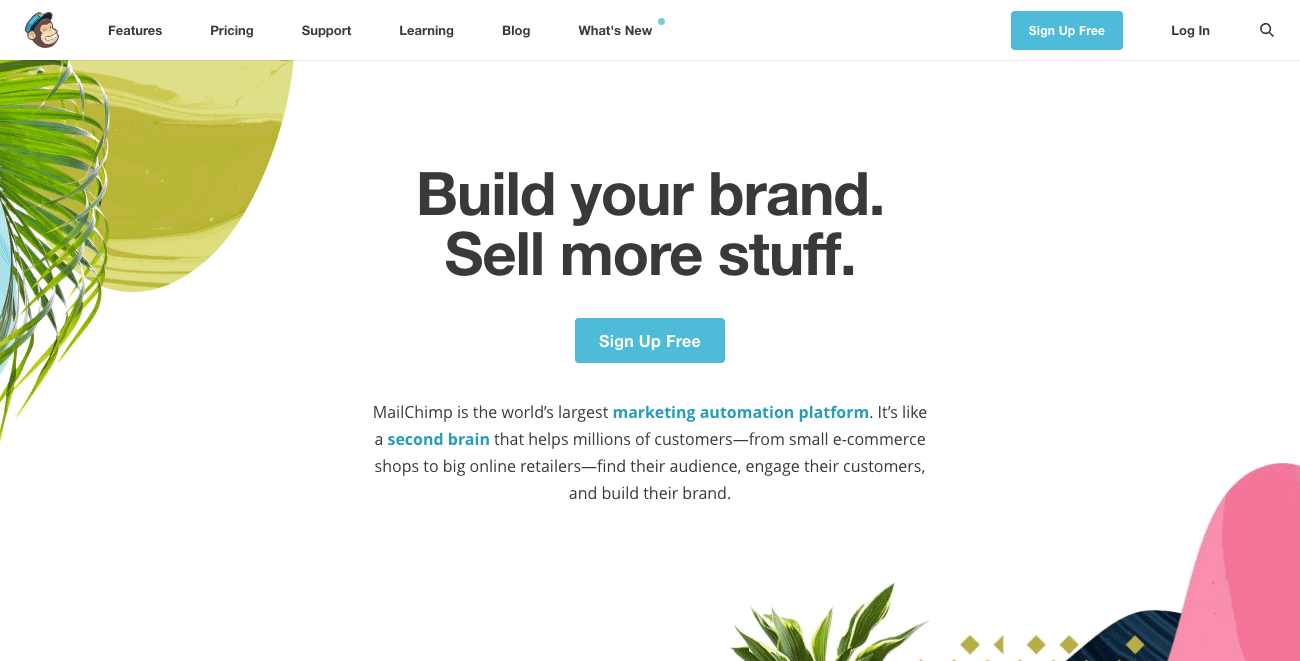 MailChimp's website