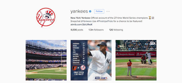 The New York Yankees' Instagram account.