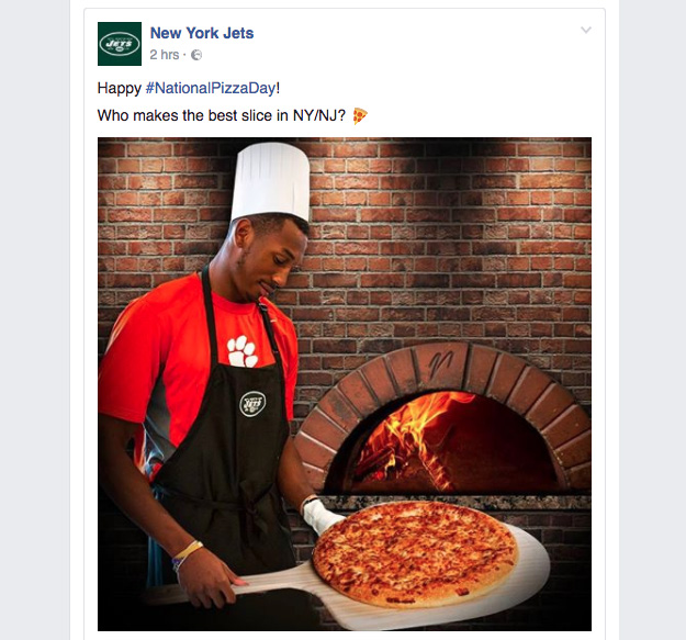 New York Jets engaged their fans by asking who makes the best pizza in NY/NJ