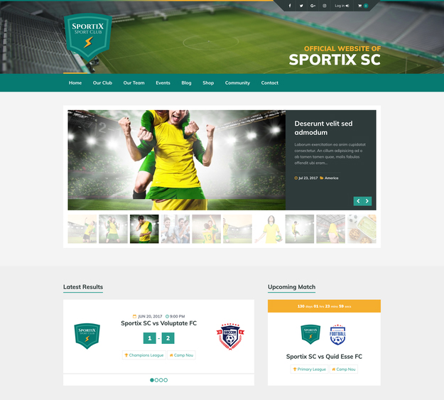 Sportix SportsPress Theme