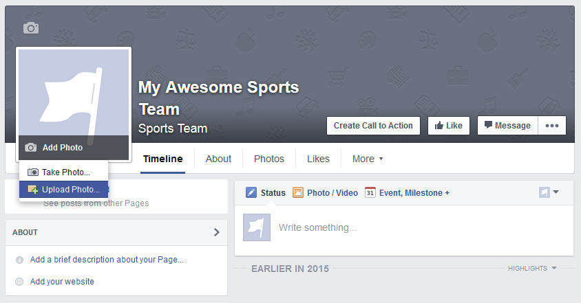 add Facebook page thumbnail