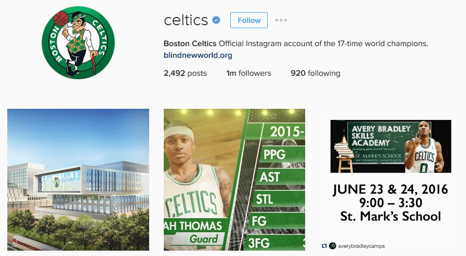 boston celtics on instagram