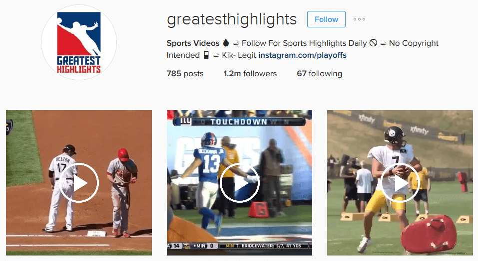 greatest sports highlights on instagram