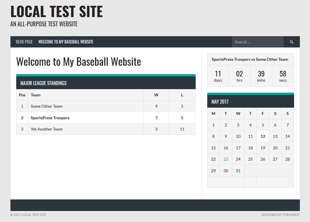 how to create a baseball website in wordpress