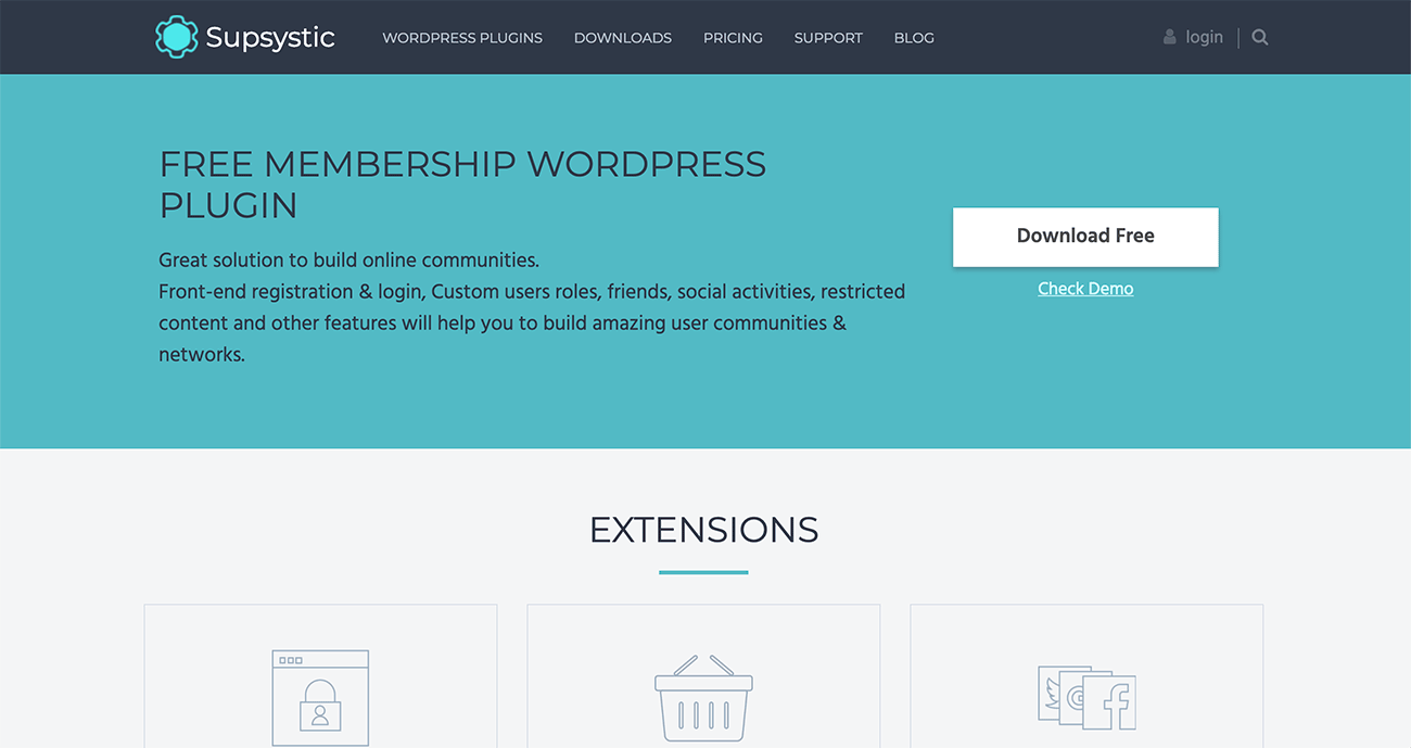 Membership by Supsystic screen