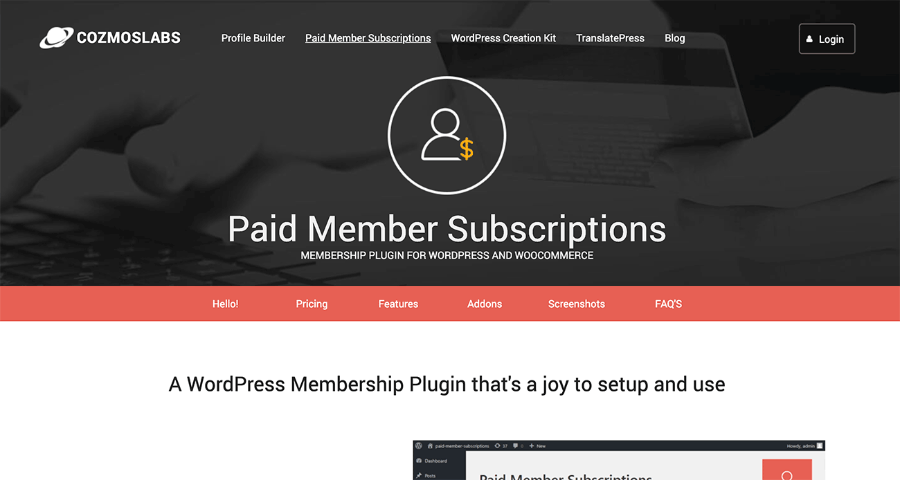 Paid Member Subscriptions website membership plugin for WordPress