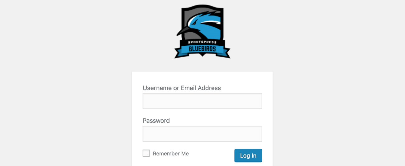 Example login page with new logo