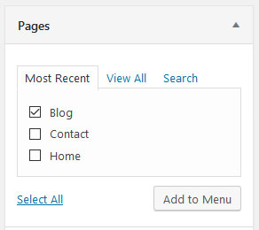 start a blog add blog page to wordpress menu