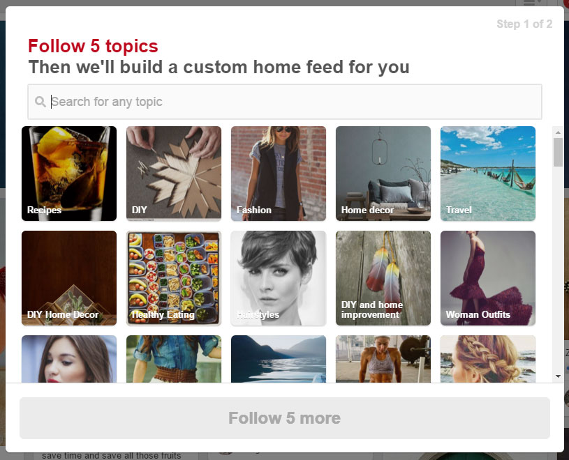 subscribe to Pinterest topics